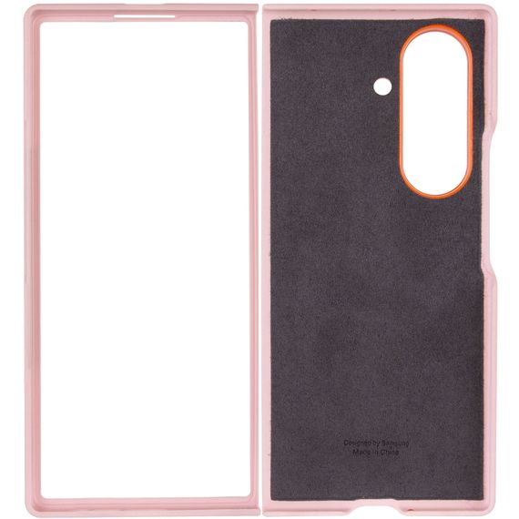 Шкіряний чохол Leather Case (AAA) with stand для Samsung Galaxy Z Fold7 Pink | Зображення 2
