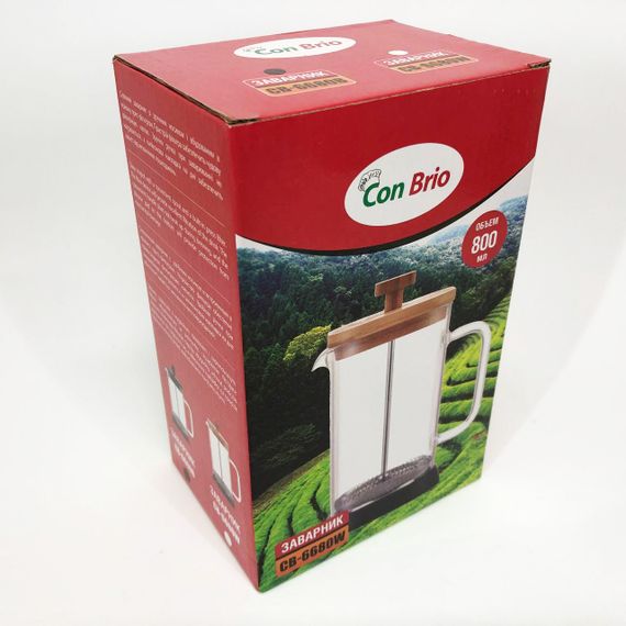 Френч-прес Con Brio CB-6680В 800 мл, Заварювальний чайник для листового чаю, Френч-прес красивий | Зображення 2