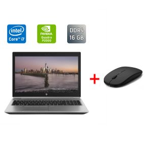 Мобильная рабочая станция Б-класс HP zBook 15 G5 / 15.6" (1920x1080) IPS / Intel Core i7-8750H (6 (12) ядер по 2.2 - 4.1 GHz) / 16 GB DDR4 / 250 GB SSD / nVidia Quadro P2000, 4 GB GDDR5, 128-bit / WebCam / Fingerprint б/у + Подарок Беспроводная мышь / USB