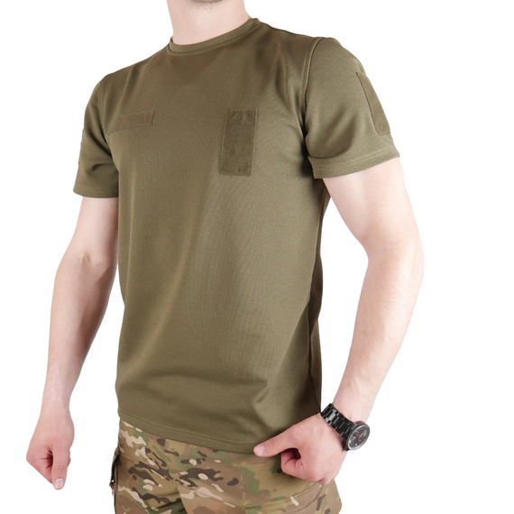 Футболка Kiborg Tactical Coolpass хакі з велкро панелями для шевронів L | Зображення 2