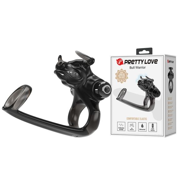 Насадка з вібрацією Pretty Love - BULL WARRIOR BLACK, BI-210333 Sex Aura