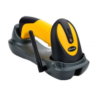 Сканер штрих-кода UKRMARK EV-W2503 2D, 433MHz, USB, IP64, stand, black/yellow (900769) | Зображення 1