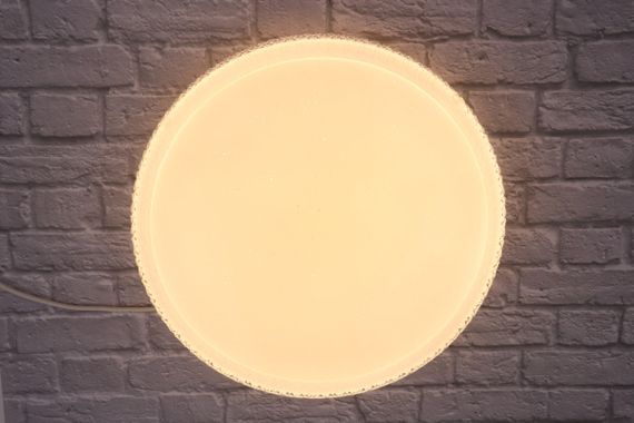 Сучасний круглий світильник стельовий LED для кімнати кухні ванної з пультом 25708 Білий 6х39х39 см. | Зображення 3