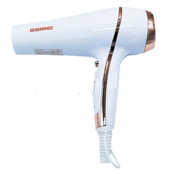 Фен професійний для волосся з насадкою GEMEI GM-108 2400 Вт білий (GM-108) | Зображення 4