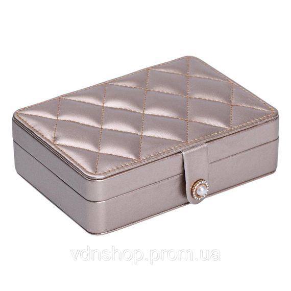 Скринька для прикрас з еко шкіри 16×11×4.7 см органайзер для ювелірних виробів HP-5-30GOLD | Зображення 5
