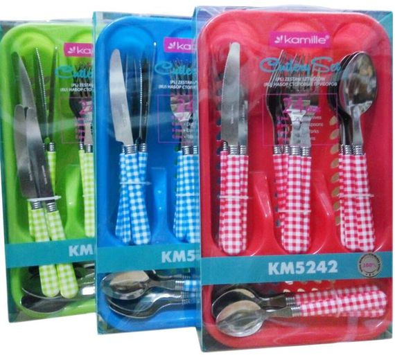 Набір столових приборів Kamille Elegance Set 24 предмета і підставка пластикова | Зображення 1