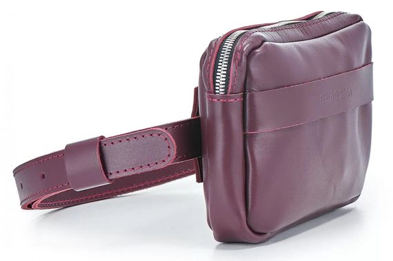 Шкіряна поясна сумка Skin and Skin Go Bag 19x13x6 см Бордова (WB03BU) | Зображення 1