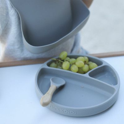 Набор детской посуды MinikOiOi BLW SetII-Powder Grey (101070017) | Зображення 4