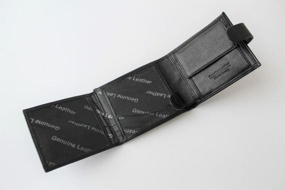 Чоловічий шкіряний гаманець Armani чорний | Зображення 4