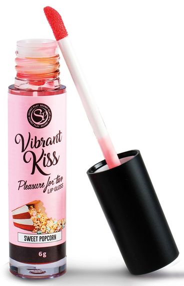 Блиск для губ з ефектом вібрації Secret Play - LIP GLOSS Vibrant Kiss Sweet Popcorn, 6 грам Sex Aura | Зображення 1