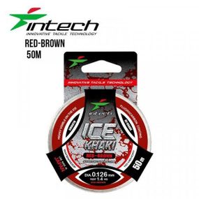 Леска рыболовная Intech Интеч Khaki Ice Line red-brown 50m 0.08mm, 0.6kg