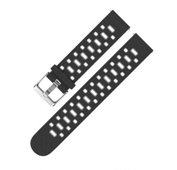 Спортивний ремінець Primo Perfor Classic для годинника Samsung Gear S2 Classic SM-R372 / R735 - Black&Grey | Зображення 2