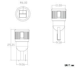 Світлодіодна Автолампа біла White T10 2W (125Lm) Crystal lens (Precision) | Зображення 1