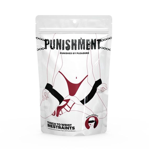 Фіксатори для руки і стегна Punishment - Thigh to Wrist Restraints - Black Sex Aura | Зображення 2
