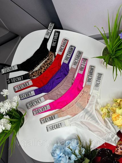 Подарунковий набір Стрінги зі стразами Victoria`s Secret, Набір на 3-4-5 штук | Зображення 2