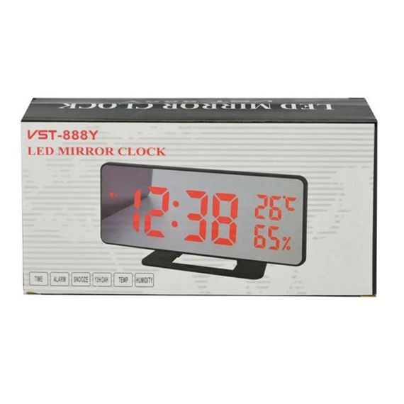 Часы настольные зеркальные VST-888Y-1 USB с CX-956 красным циферблатом