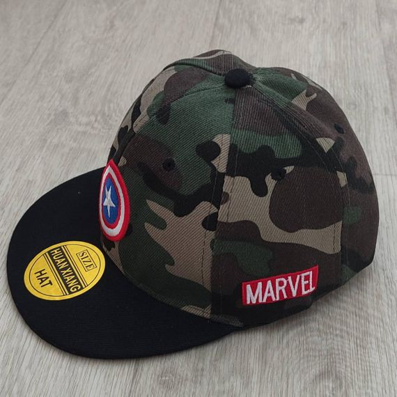 Кепка дитяча снепбек (Snapback) Капітан Америка Камуфляж з чорним 50-54р (2221) | Зображення 1
