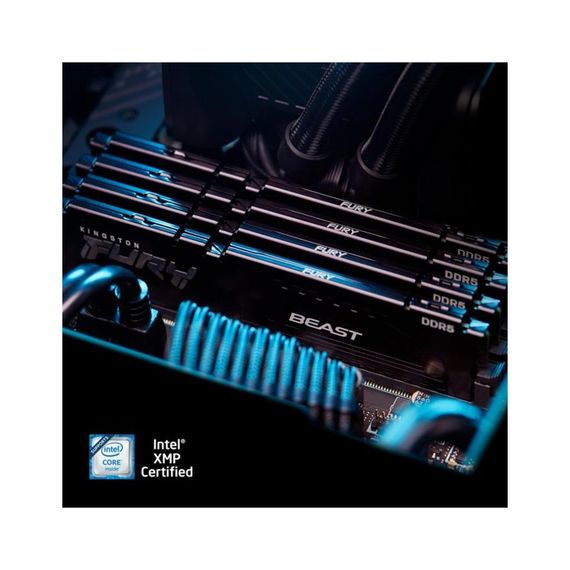 Модуль пам'яті для комп'ютера DDR5 64GB (2x32GB) 5600 MHz Fury Beast Black Kingston Fury (ex.HyperX) (KF556C36BBE2K2-64) | Зображення 9