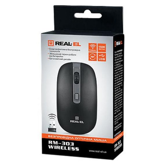 Мишка REAL-EL RM-301 black | Зображення 5