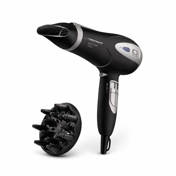 Фен для волос Esperanza EBH005K, 2200 Вт, ионизация, диффузор, концентратор, холодный воздух | Зображення 1