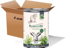 Влажный корм для котов Вaskerville, Холистик. Коза с крапивой для стерилизованных и малоподвижных кошек, 400 г (6 шт. упаковка)