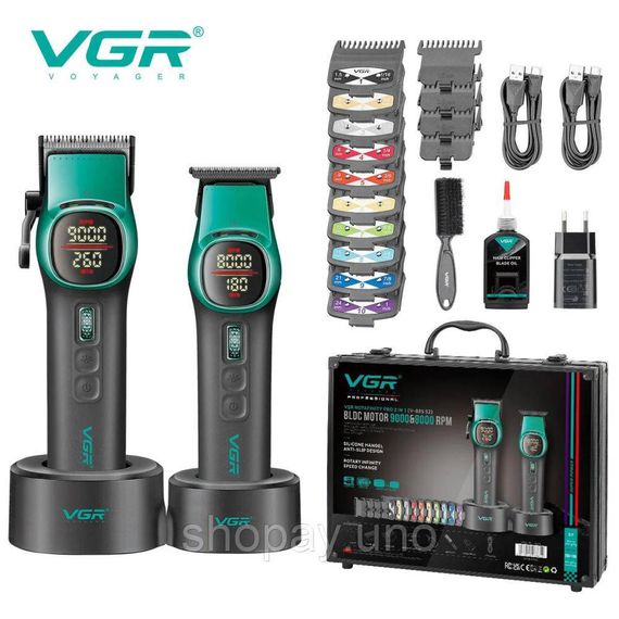 Професійна машинка для стрижки волосся та бороди VGR V-885 S2 GREEN, Електромашинка для волосся JH-87 | Зображення 7