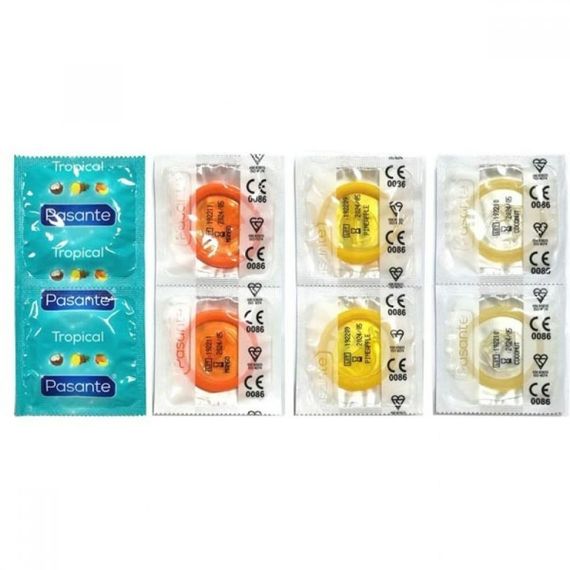 Презервативи зі смаком кокосу, 53мм, Рasante Tropical condoms, за 6 шт. | Зображення 1
