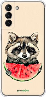 Чохол на Samsung Galaxy S21 Plus Єнотик з кавуном "4605sp-2115-2448"