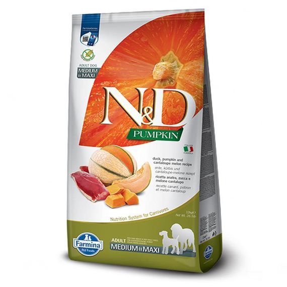Farmina N&D Gгain Free Pumpkin Adult Medium&Maxi Duck&Cantaloupe беззерновий корм для собак середніх і великих