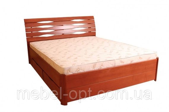 Ліжко полуторне дерев'яне Марія з 4 ящиками 140х200, колір бук натуральний | Зображення 3