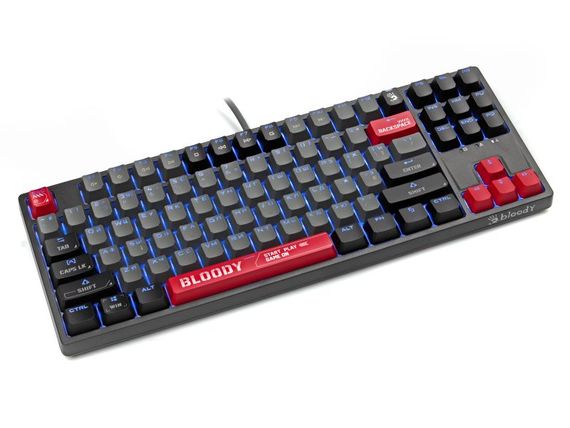 Механічна ігрова клавіатура Bloody S87 (Energy Red), червоні світчі, RGB підсвічування клавіш, USB, чорний | Зображення 2