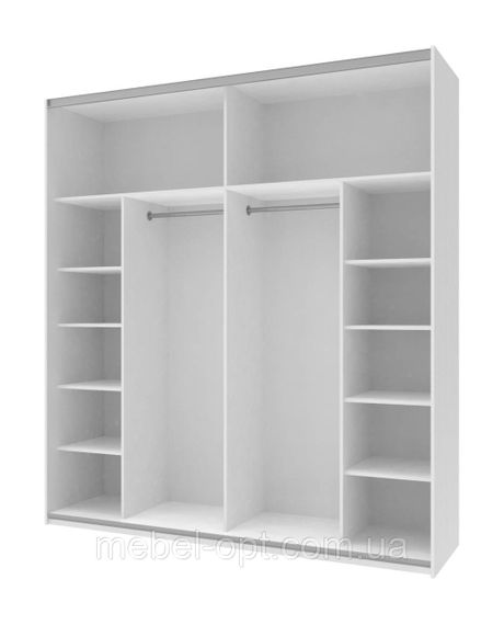 Шкаф купе G-Caiser Doros Белый / Тахо вставка Антрацит 2 ДСП 220х60х240 (42001009) | Зображення 1