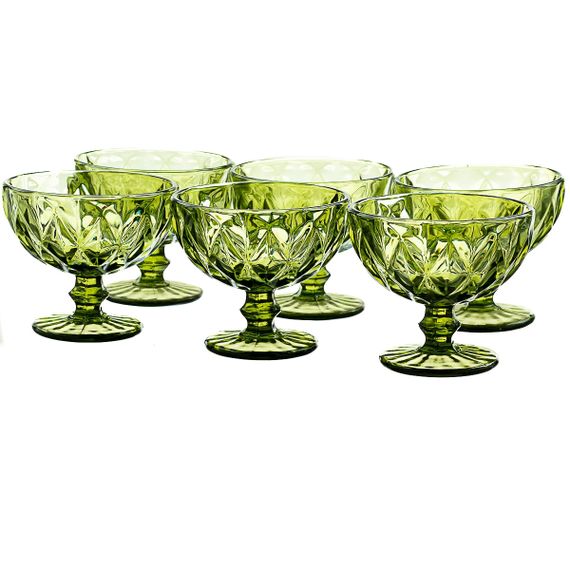 Кріманки скляні Bright green 6 шт 300 мл