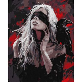 Картина по номерам "Девушка и ворона" ©art_selena_ua KHO8687, 40x50 см