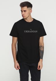 Футболка чоловіча чорна з принтом "I'm Ukrainian (срібло)", M