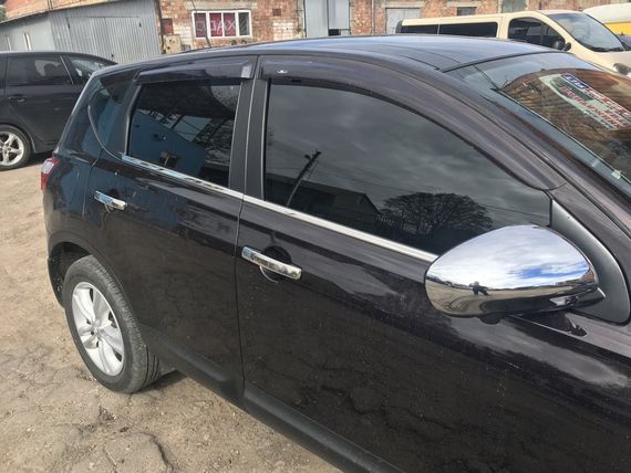 Наружняя окантовка стекол (4 шт, нерж) 2-2024 длинная база, OmsaLine - Итальянская нержавейка для Nissan Qashqai 2007-2010 гг | Зображення 4