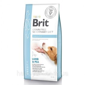 Беззерновой лечебный корм Brit VetDiet Obesity для собак при ожирении и для снижения веса, ягненок, 12 кг
