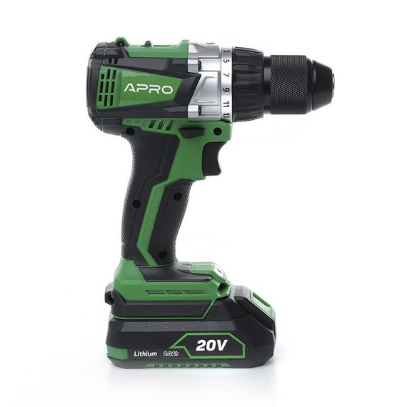 Дриль-шурупокрут безщітковий APRO 20 В, 2 А, 20DB, 2 АКБ, ЗП, кейс 8950331 | Зображення 1
