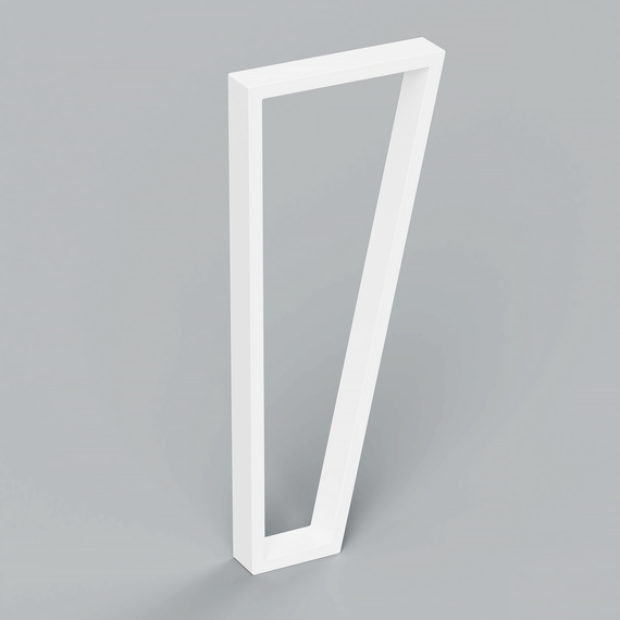 Комплект ножек для стола из металла 300×60mm, H=730mm (профильная труба: 60x20mm) Белый | Зображення 1