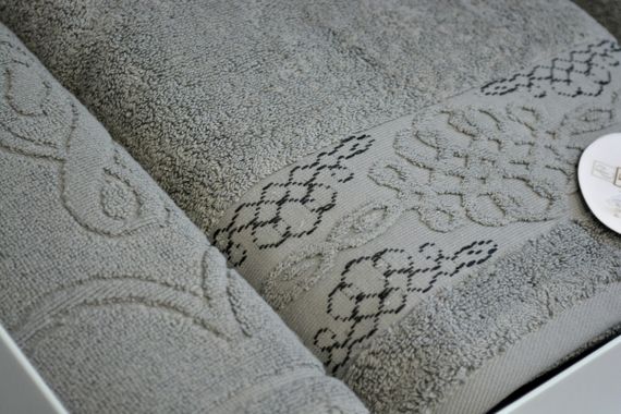 Подарочный набор полотенец Pupilla Penanope Gri | Зображення 2