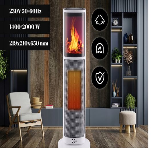 Колонний тепловентилятор з імітацією каміна Carruzzo Q20K 2000 Вт (47032-Q20K_1841) | Зображення 4