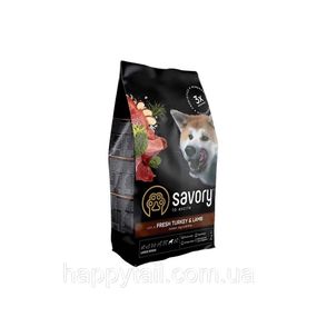 Корм Savory Large Breeds для собак великих порід (від 25 кг), індичка та ягня, холістик 3кг