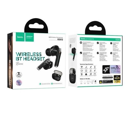 Навушники HOCO EQ12 Rima true wireless BT headset Black | Зображення 2