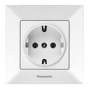 Розетка Panasonic Arkedia Slim с заземлением,белая