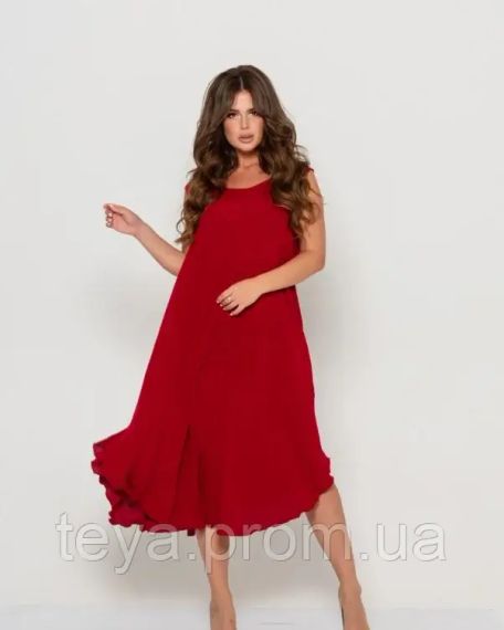 Платье для женщин цвет бордовый размер 5XL FI_000141