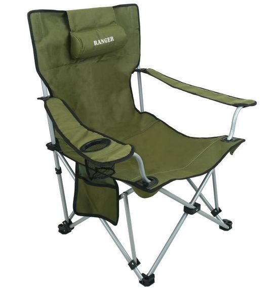 Крісло складне шезлонг для туризму для риболовлі навантаження 110 кг Ranger Stream RA 2242