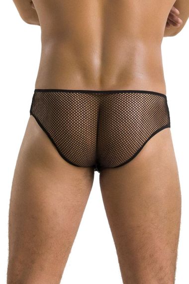 Чоловічі труси зі шнурівкою Passion 035 SLIP RICHARD XXL/XXXL Black, екошкіра, сітка sexstyle | Зображення 1