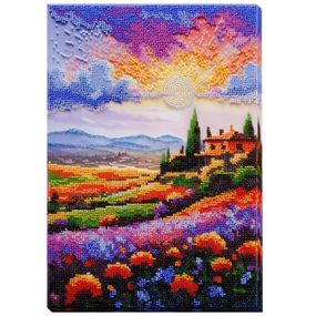 Набор для вышивания бисером "Вечереет над лугом" AB-938 на натуральном холсте