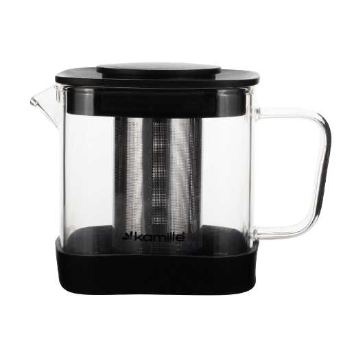 Заварник 600мл зі з'ємним ситечком скло/нержавіюча сталь 0777S KAMILLE