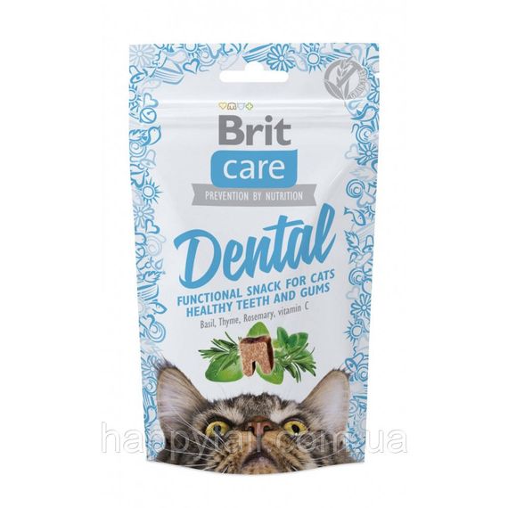 Лакомство Brit Care Functional Snack Dental д/котов для здорового я зубов и десен с индейкой 50 г